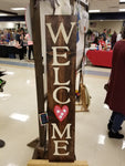 Interchangeable Base Porch Sign  - Red Mahogany with Cream Lettering