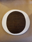 Interchangeable Season Piece - Letter O White with Walnut Background