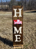 Interchangeable Base Porch Sign  - Home Walnut with Cream Lettering