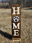 Interchangeable Base Porch Sign  - Home Walnut with Cream Lettering