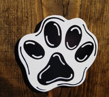 Interchangeable Season Piece - Paw Print - White Background with Black