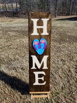 Interchangeable Base Porch Sign  - Home Walnut with Cream Lettering