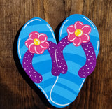 PREMIUM Interchangeable Season Piece - Flip Flops - Blue Striped