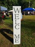 Interchangeable Base Porch Sign  - White with grey Lettering