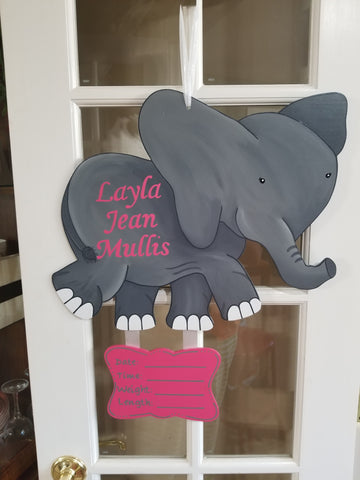 Baby Announcement - Elephant Pink