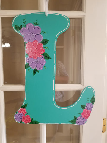 Initial - L with Flowers