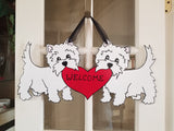 West Highland White Terriers with Red Heart