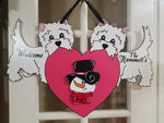 Interchangeable Base -West Highland White Terriers with Pink Heart