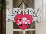 Interchangeable Base -West Highland White Terriers with Pink Heart