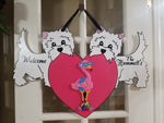 Interchangeable Base -West Highland White Terriers with Pink Heart