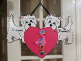 Interchangeable Base -West Highland White Terriers with Pink Heart