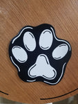 Interchangeable Season Piece - Paw Print - Black Background with White Paw Print