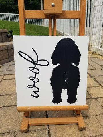 Dog Butt - Leash Holder - Black Doodle