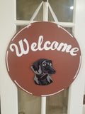 Interchangeable Base Circle - Welcome - Brown with White Lettering