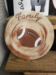 Interchangeable Base Large Plate  - Cream with Brown Distress (Family)