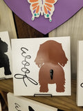 Dog Butt - Leash Holder - Brown Long Haired Dauschund