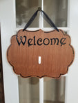 Interchangeable Base Plaque - Welcome - Golden Oak