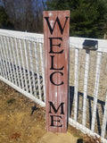 Interchangeable Base Porch Sign  - Brown with White Distress and Black Letters