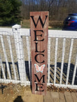 Interchangeable Base Porch Sign  - Brown with Cream Distress and Black Letters