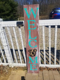 Interchangeable Base Porch Sign  - Brown with White Distress and Virdi Letters