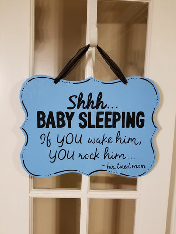 Shhh...Baby Sleeping - Blue