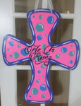 Cross - He is Risen-Polka Dots