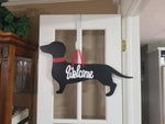 Dauschund Silhouette - Black with Red Collar