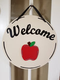 Interchangeable Base Circle - Welcome - Cream with Black Letters