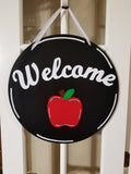 Interchangeable Base Circle - Welcome - Black with White Lettering