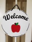 Interchangeable Base Circle - Welcome - White with Black Letters