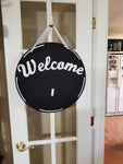 Interchangeable Base Circle - Welcome - Black with White Lettering