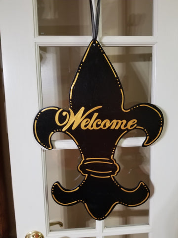 Fleur de Lis - Black and Gold Welcome