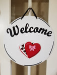 Interchangeable Base Circle - Welcome - White with Black Letters