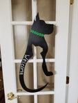 Cat in Dog Silhouette - Green Collar