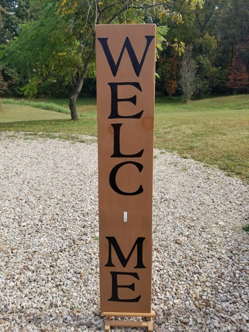 Interchangeable Base Porch Sign  - Cedar with Black Lettering