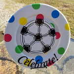 Interchangeable Base Large Plate  - White with Colorful Polka Dots (Celebrate)