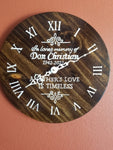 Clock - Walnut and White Lettering - Fathers Love