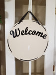 Interchangeable Base Circle - Welcome - Cream with Black Letters