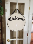 Interchangeable Base Circle - Welcome - Cream with Black Letters