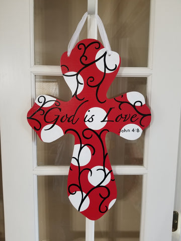 Cross - God is Love-Red