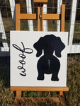 Dog Butt - Leash Holder - Black Dauschund