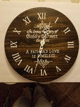 Clock - Walnut and White Lettering - Fathers Love