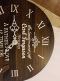 Clock - Walnut and White Lettering - Fathers Love