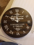 Clock - Walnut and White Lettering - Fathers Love