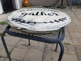Lazy Susan - Lower Case gather - Black and White Distressed
