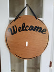 Interchangeable Base Circle - Welcome - Golden Oak