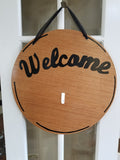 Interchangeable Base Circle - Welcome - Golden Oak