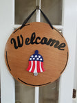 Interchangeable Base Circle - Welcome - Golden Oak