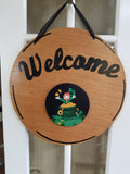 Interchangeable Base Circle - Welcome - Golden Oak