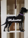 Great Dane Black Silhouette - Purple Collar